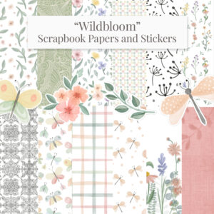 "WildBloom" Scrapbooking Printable Papers and Illustrations Collection.