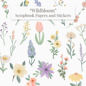 "WildBloom" Scrapbooking Printable Papers and Illustrations Collection. - Image 2